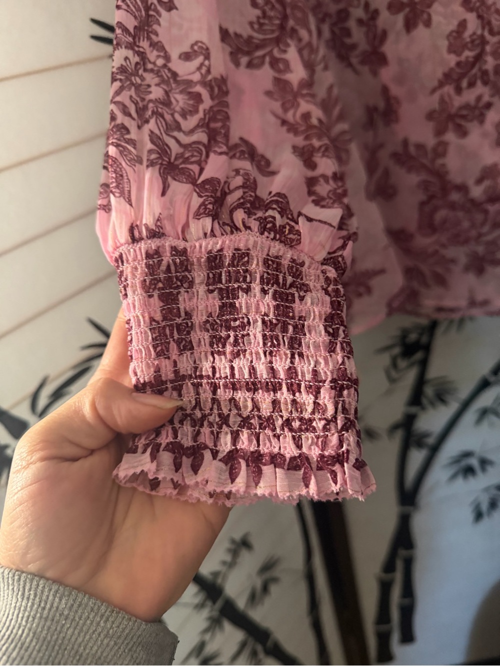 NWOT Sheer Loft Pink Floral Boho Blouse - Picture 4 of 5